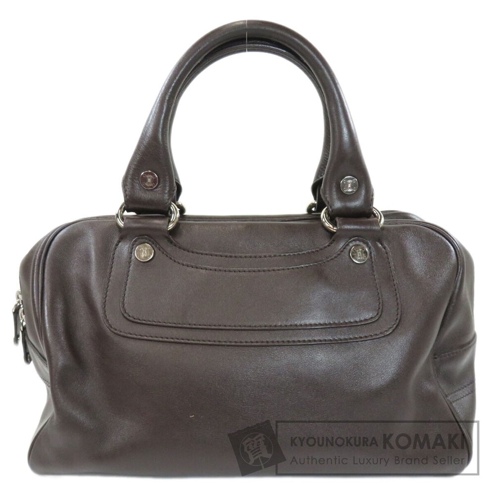Celine logo handbag leather Shoulder Bag Brown
